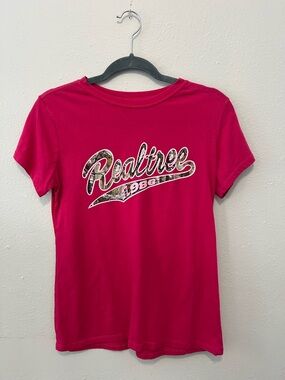 Realtree Pink Graphic Tee Camo Logo Short Sleeve Medium